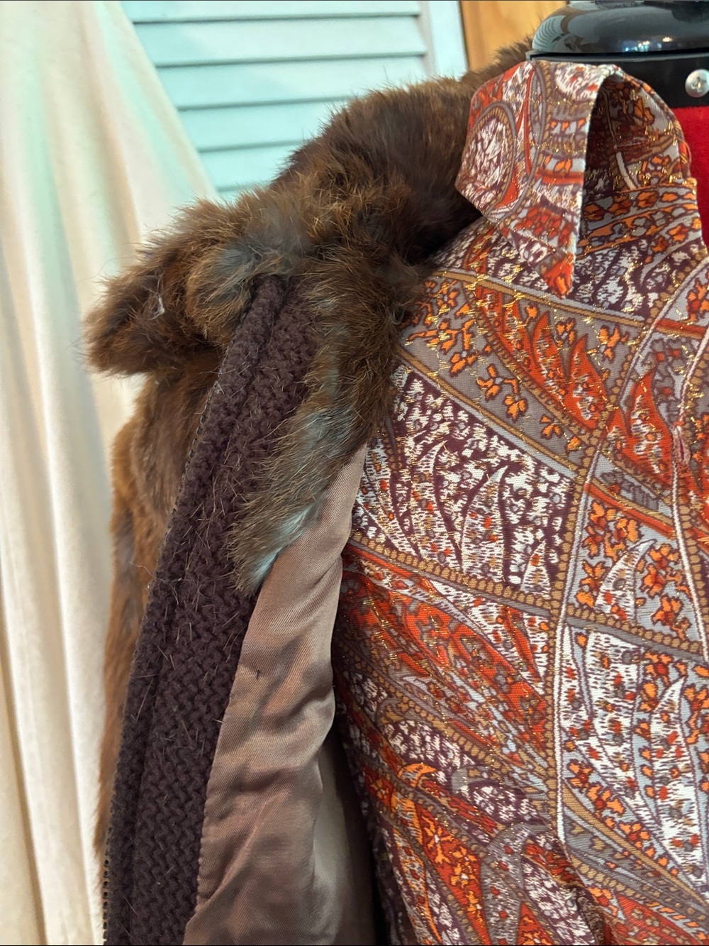 Vintage genuine 100% Rabbit Fur Coat chocolate brown Hong Kong 70s bomber jacket - Picture 2 of 7